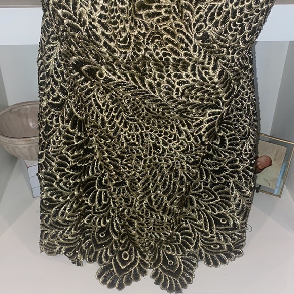 JOVANI Formal Cocktail Beaded lace strapless dress - Picture 3 of 5